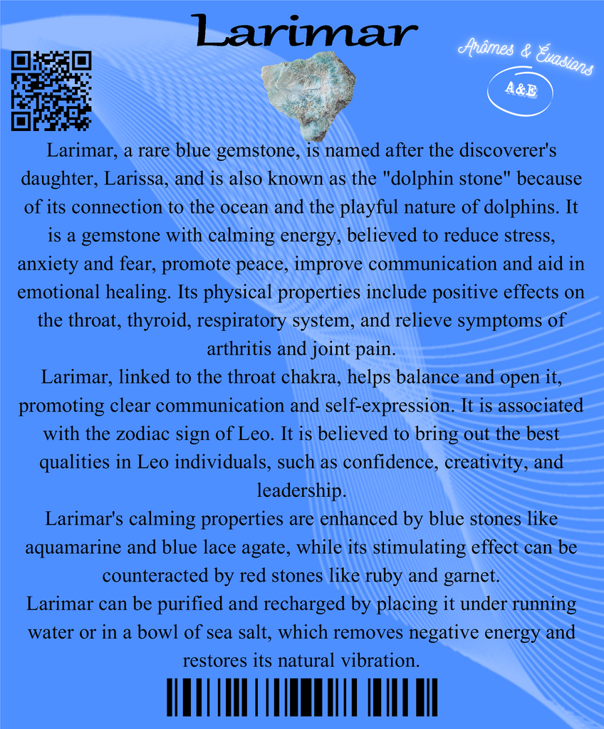 Descriptive Cards - Precious Stones & Crystals - Larimar