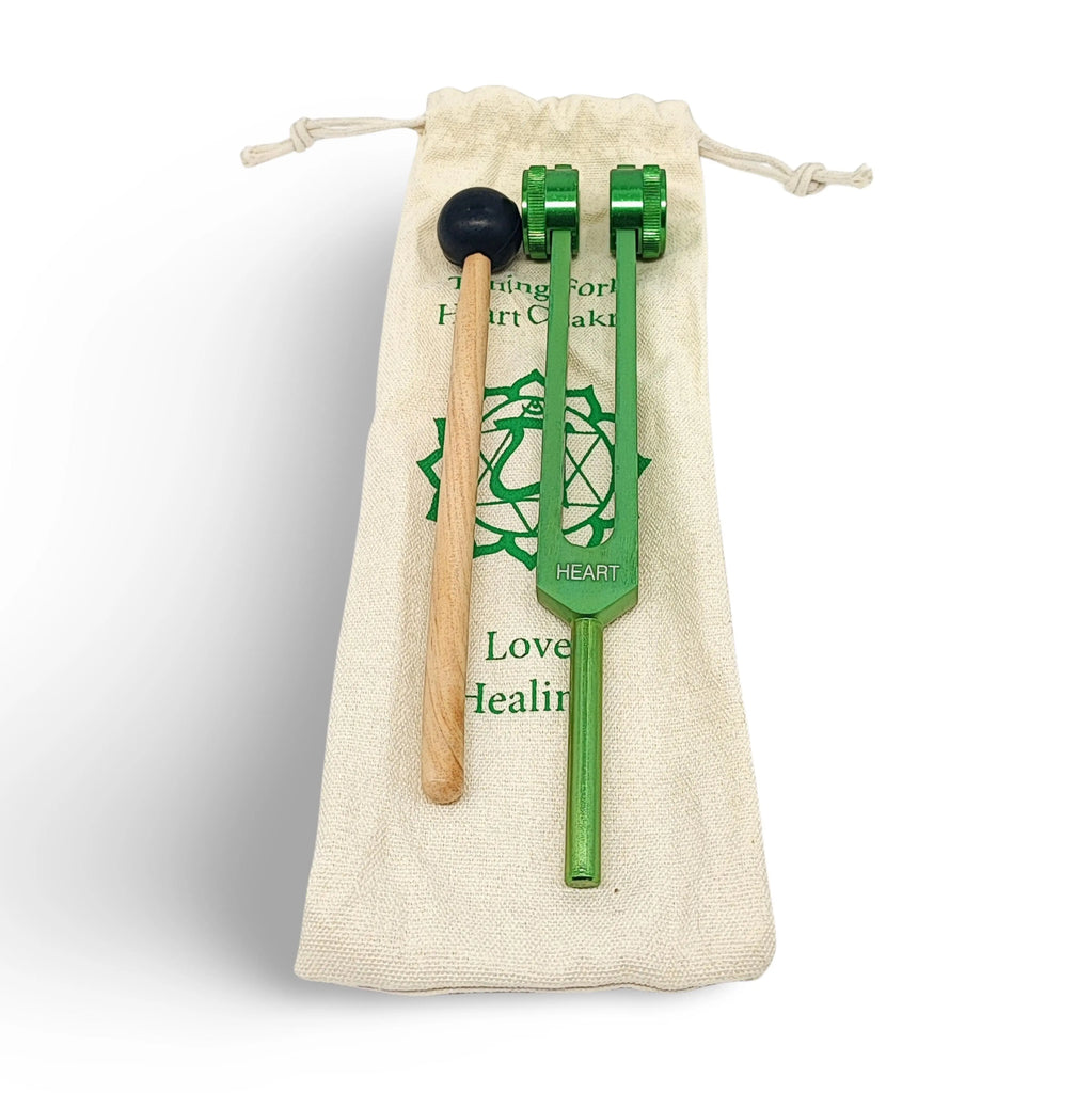 Meditation Accessories -Chakra Tuning Fork -Canva Bag 4th HEART