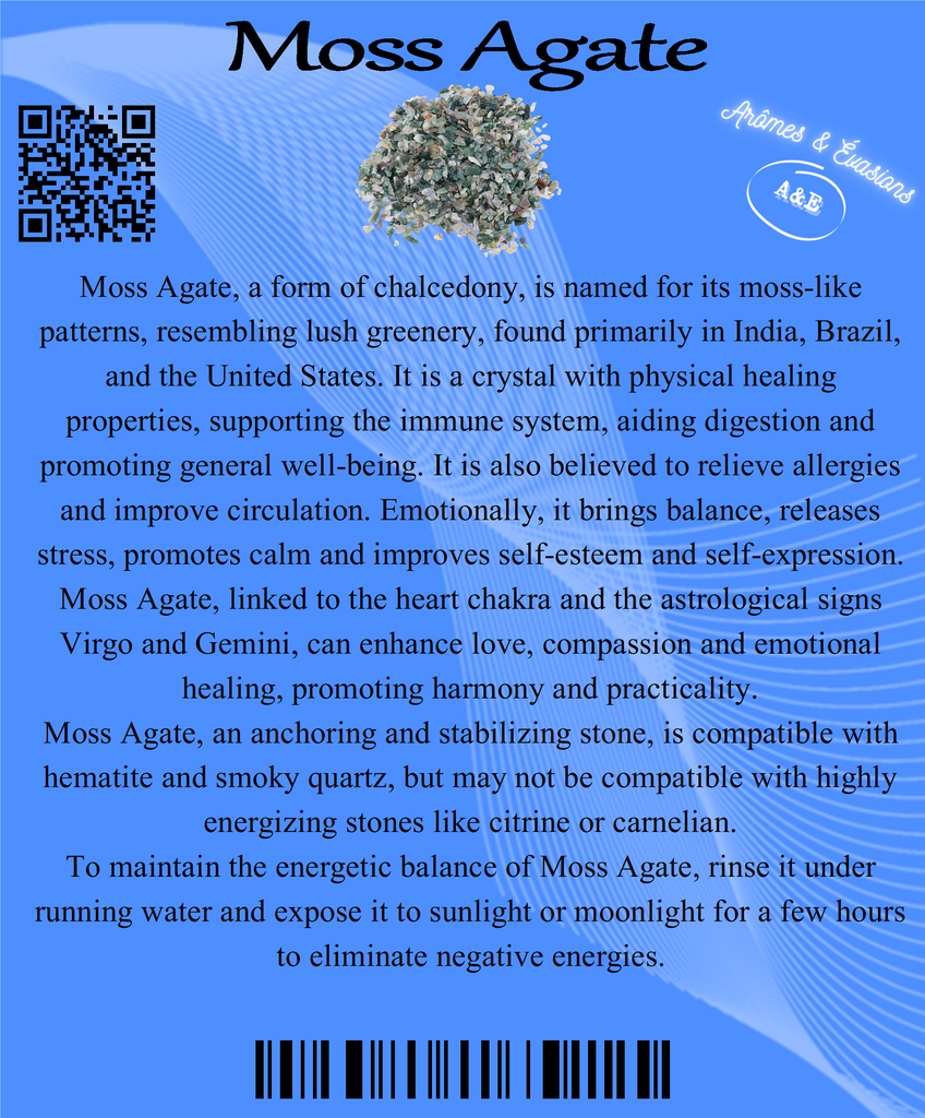 Descriptive Cards - Precious Stones & Crystals - Moss Agate