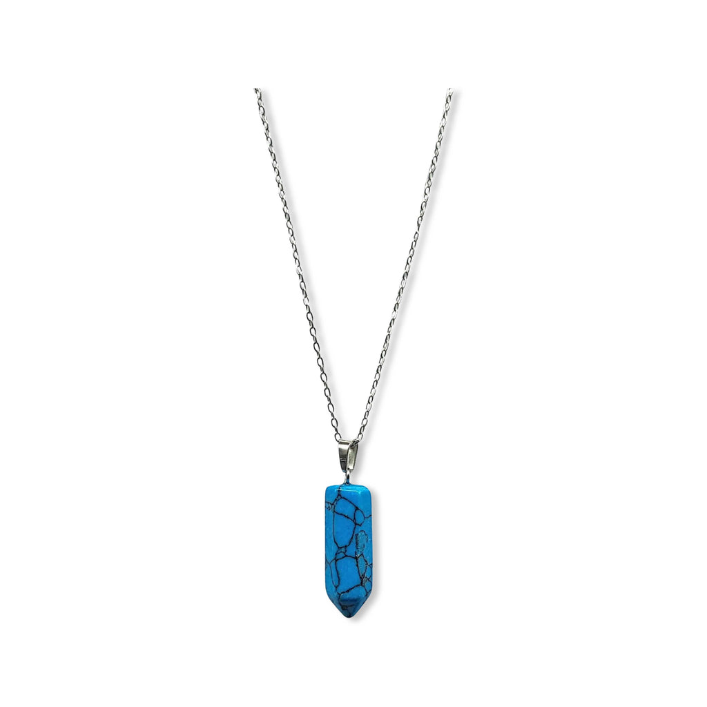 Necklace -Bullet Point -Gemstone Pendant -Turquoise -Bullet Point -Aromes Evasions 