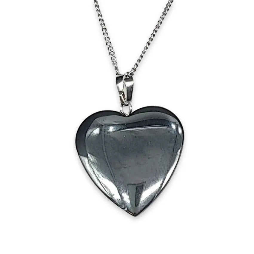 Necklace -Heart Shaped -Hematite -Hematite -Aromes Evasions 