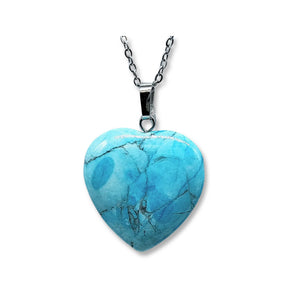 Necklace - Heart Shaped - Turquoise