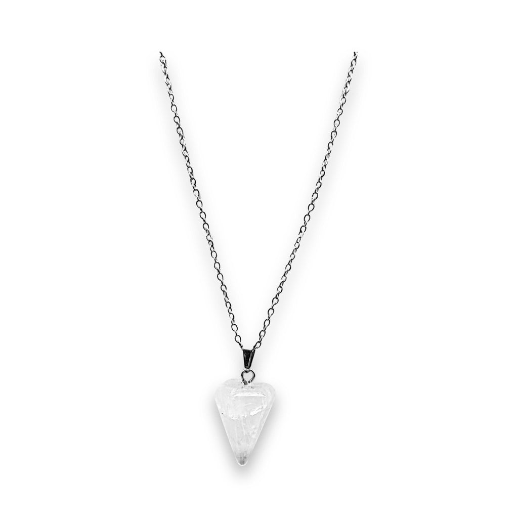 Necklace -Mini Cone -Crystal Quartz -Crystal Quartz -Aromes Evasions 