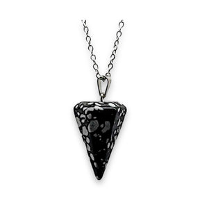 Necklace - Mini Cone - Snowflake Obsidian