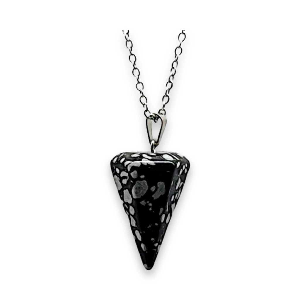 Necklace -Mini Cone -Snowflake Obsidian