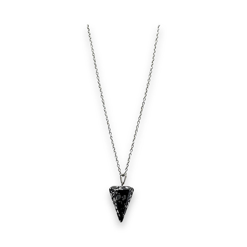 Necklace -Mini Cone -Snowflake Obsidian