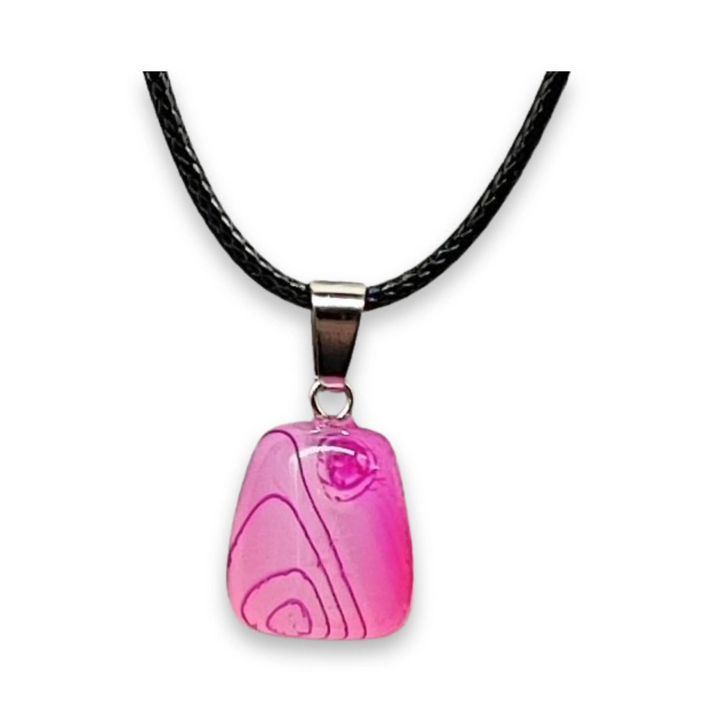 Necklace - Natural Banded Pink Agate