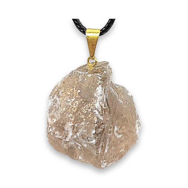 Necklace -Natural Smoky Quartz Pendant -Gold Bail