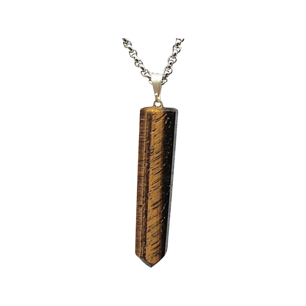Necklace -Tiger Eye -Pointed Pendant