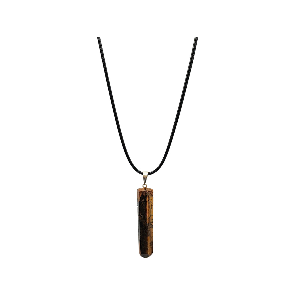 Necklace -Tiger Eye -Pointed Pendant