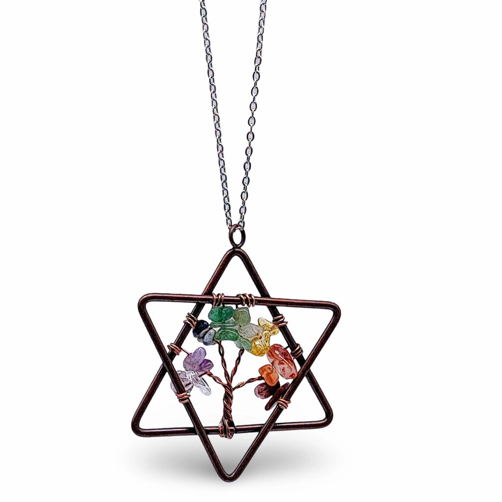 Necklace -7 Chakras Gemstone -Star Tree Of Life