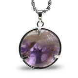 Necklace - Amethyst & Tree of Life - Flat Rond