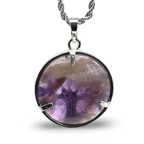 Necklace - Amethyst & Tree of Life - Flat Rond
