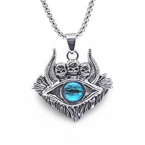 Necklace - Azure Skull Dragon Eye