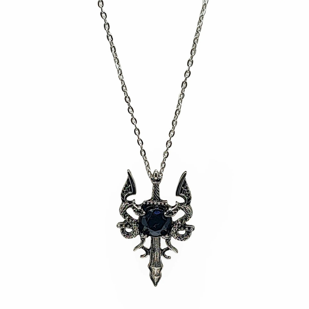 Necklace -Dragon Sword -Black Obsidian