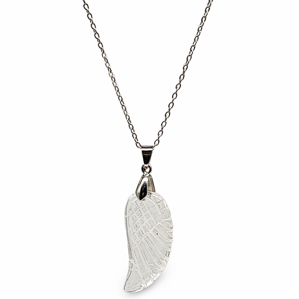 Necklace -Gemstone -Angel Wings -Crystal Quartz