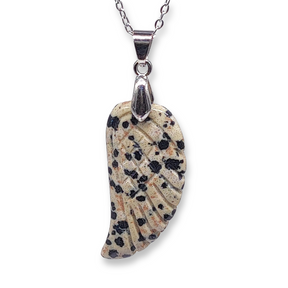 Necklace -Gemstone -Angel Wings -Dalmatien Jasper