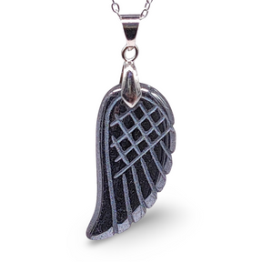 Necklace -Gemstone -Angel Wings -Hematite