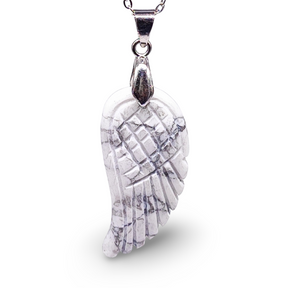 Necklace -Gemstone -Angel Wings -Howlite