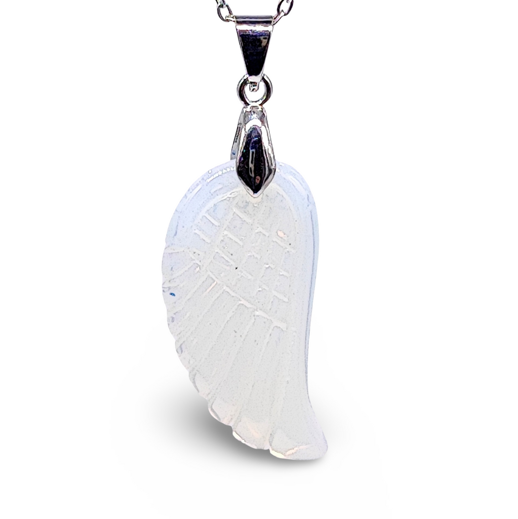 Necklace -Gemstone -Angel Wings -Opalite
