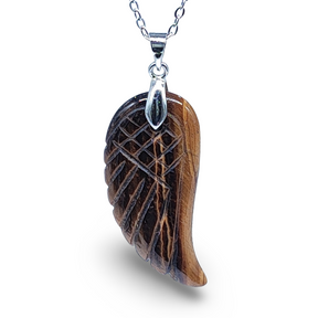 Necklace -Gemstone -Angel Wings -Tiger Eye