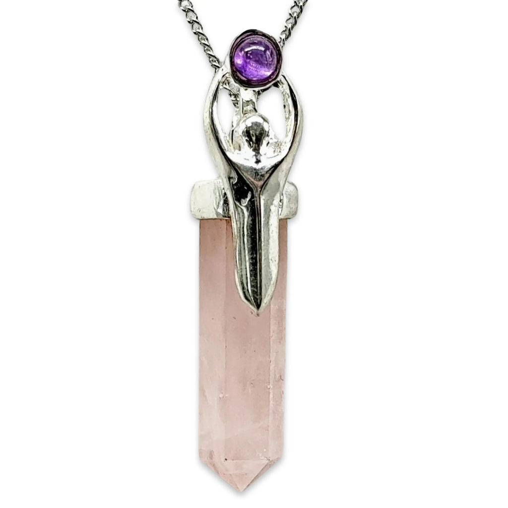 Necklace -Goddess with Gemstone Rose Quartz