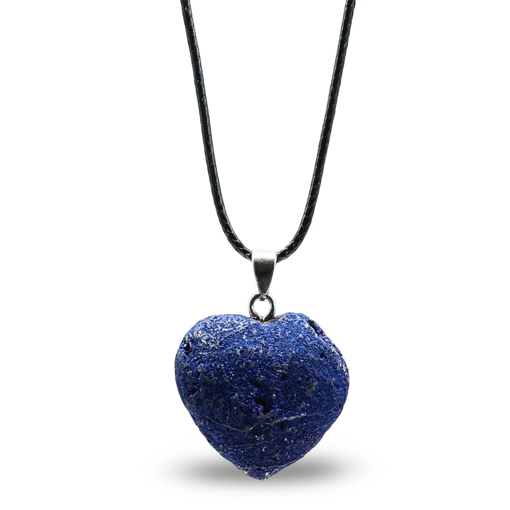 Necklace - Heart Shaped - Electroplate Natural Druzy Geode Agate