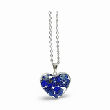 Necklace - Heart Shaped Glass Bottle - Lapis Lazuli