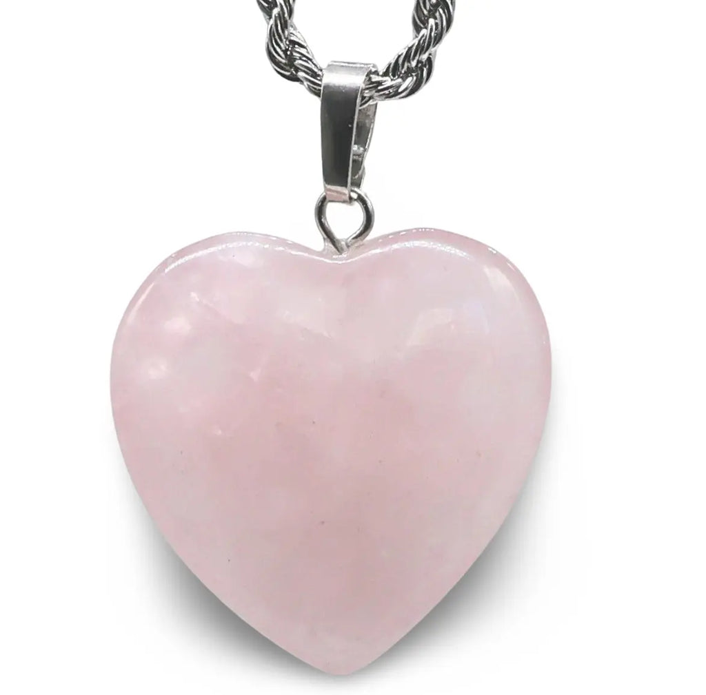 Necklace - Heart Shaped - Rose Quartz