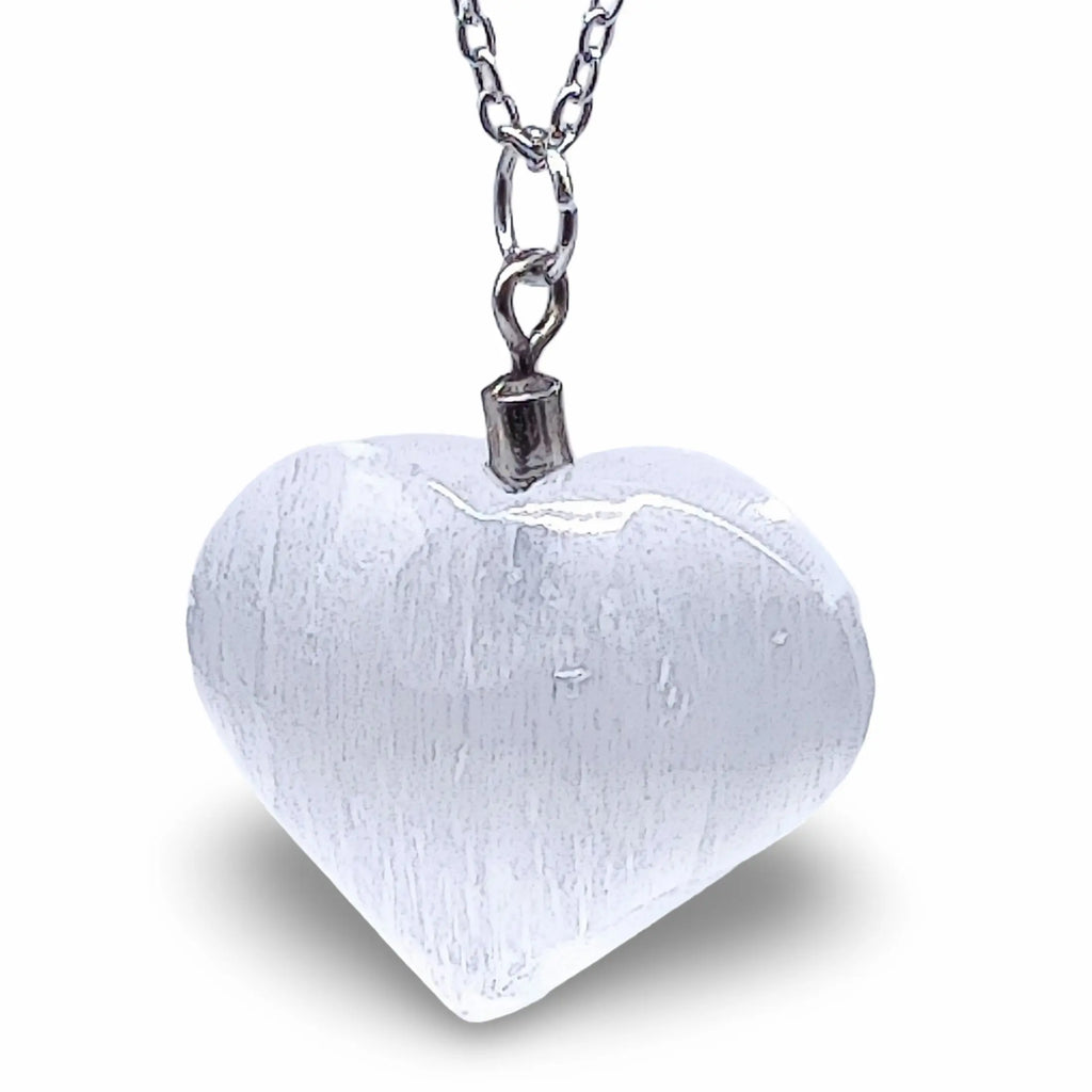 Necklace -Heart Shaped -Selenite