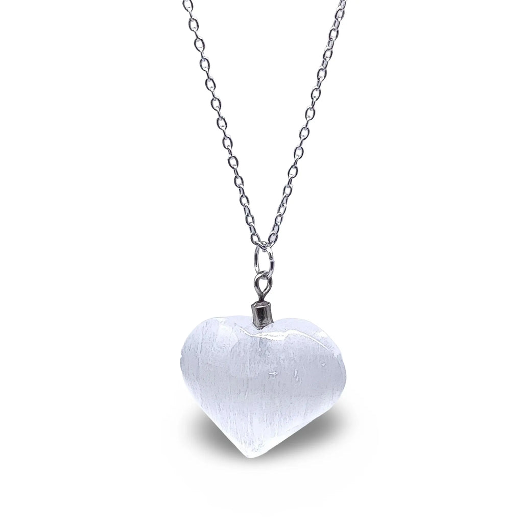 Necklace -Heart Shaped -Selenite