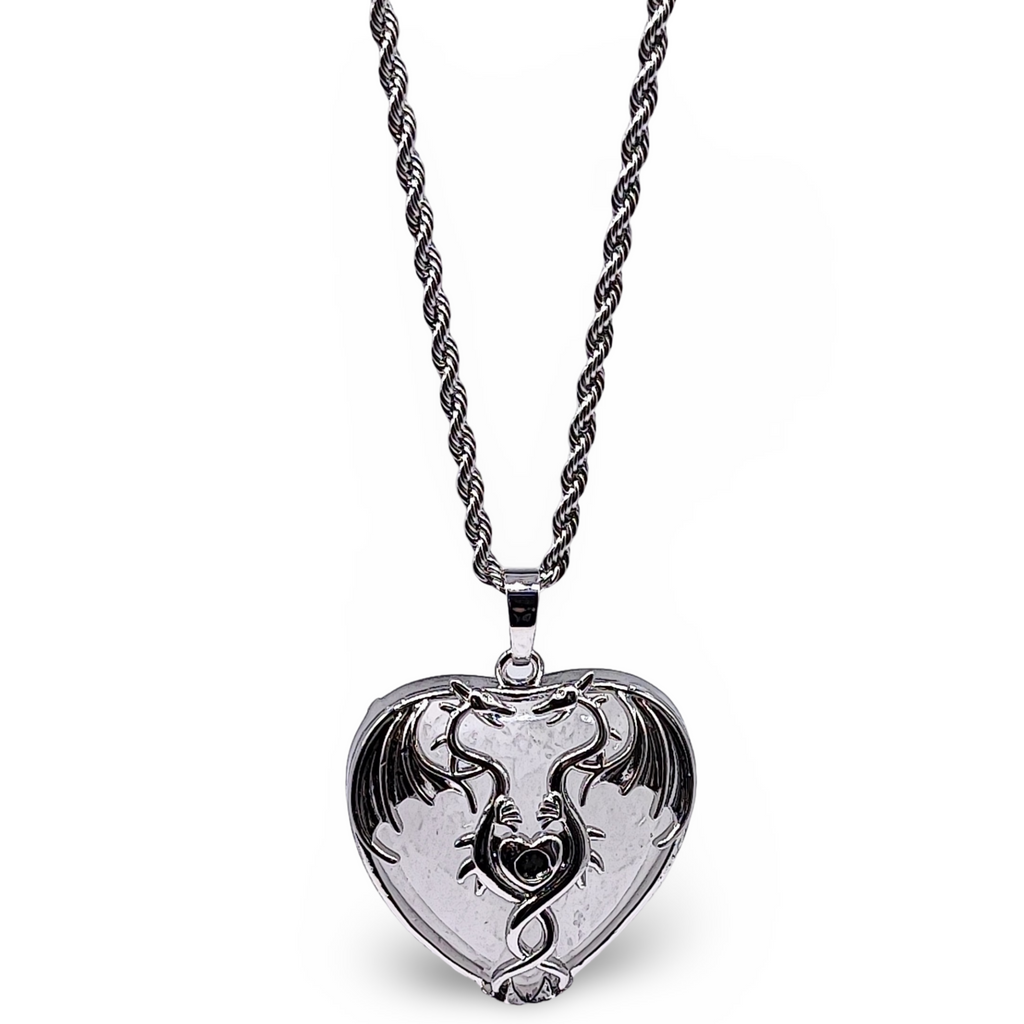 Necklace - Mystic Dragon Heart - Crystal Quartz
