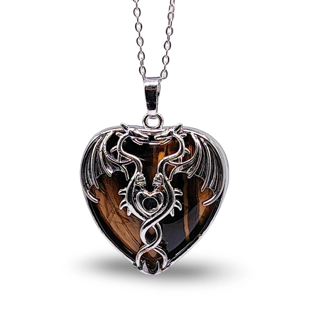 Necklace -Mystic Dragon Heart -Tiger Eye