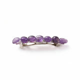 Hair Acessories - Iron Hair Barrette with Natural Gemstone Beads Amethyst