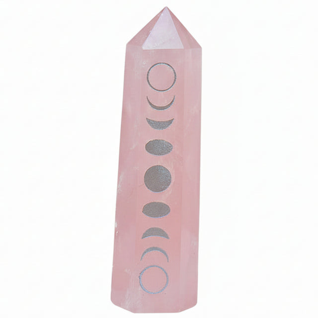 Obelisk - Rose Quartz - Moon Phase