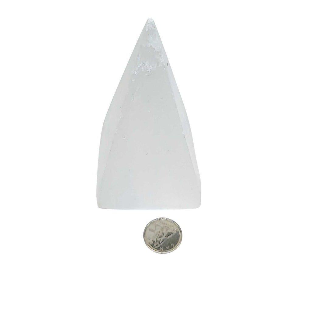 Pyramid -Selenite -4" to 4.5" TALL -Pyramid -Aromes Evasions 