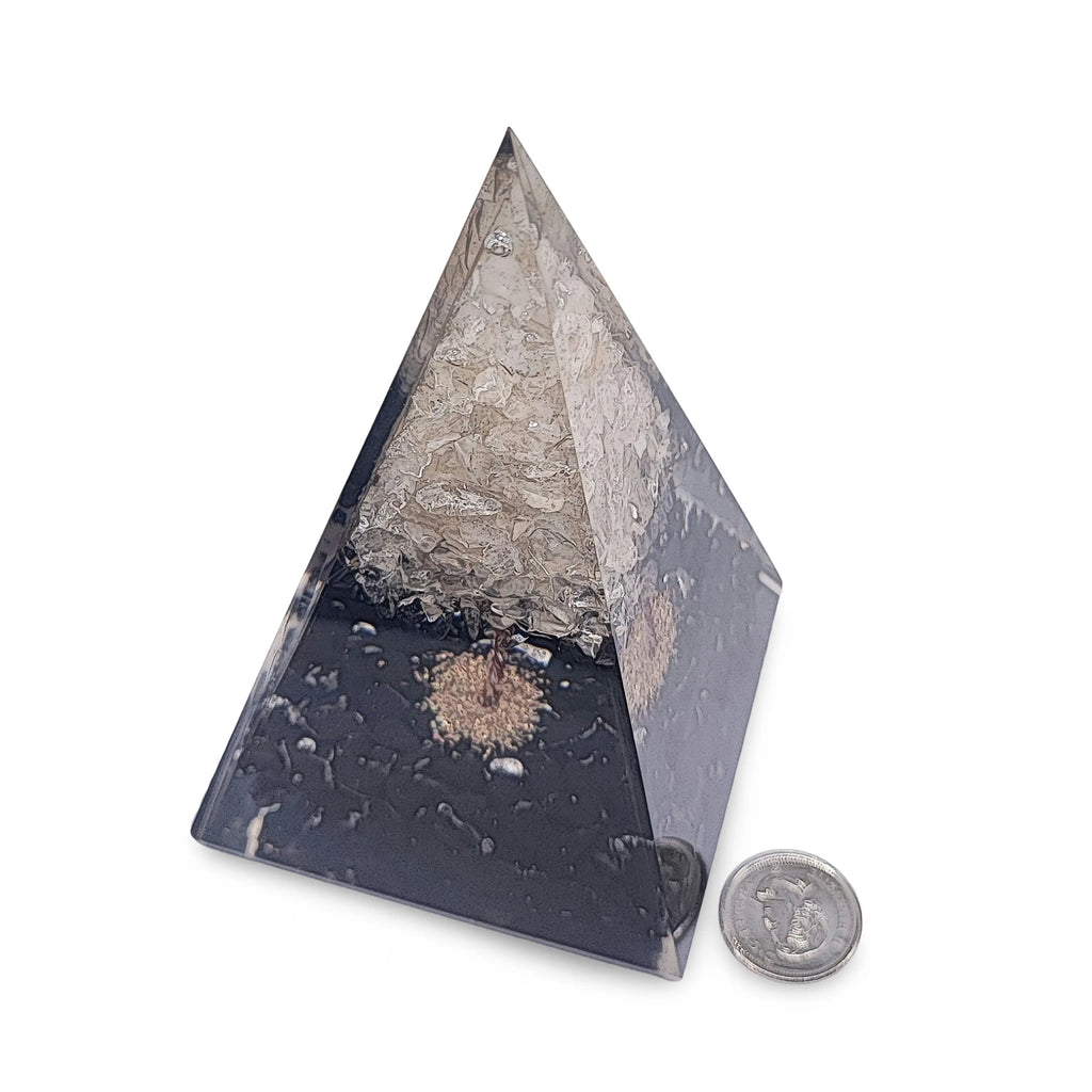 Pyramid -Orgonite -Shungite Gemstones -Crystal Quartz Tree