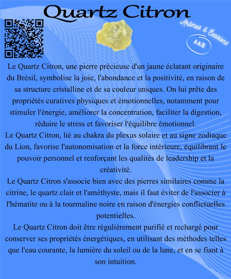 Descriptive Cards - Precious Stones & Crystals - Lemon Quartz