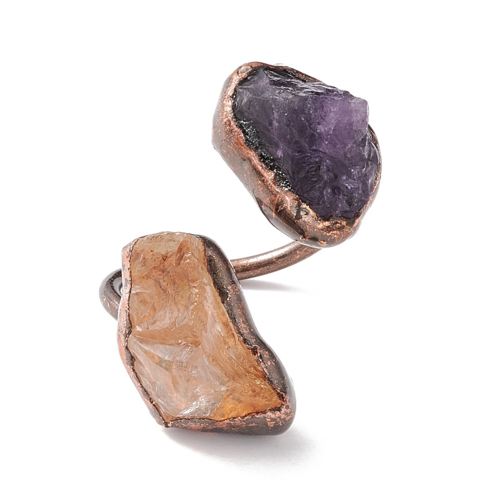 Ring - Amethyst & Citrine - Adjustable