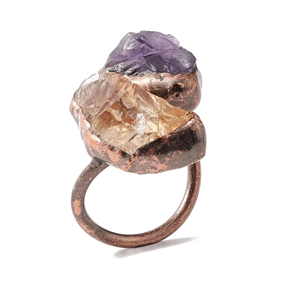 Ring - Amethyst & Citrine - Adjustable