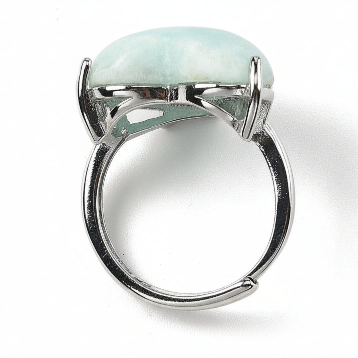 Ring - Hemimorphite - Heart Shape - Adjustable