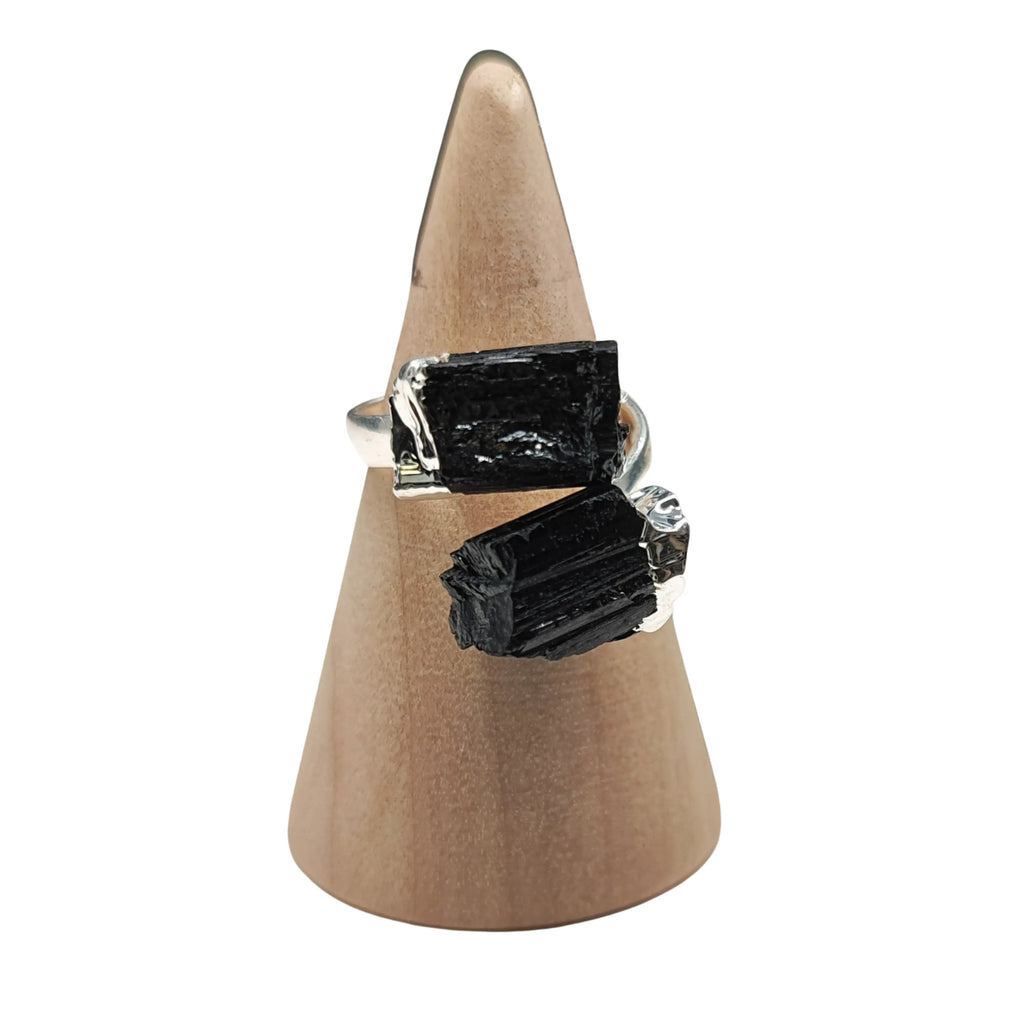 Ring -Natural Stone -Adjustable Black Tourmaline