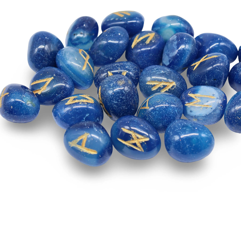 Rune - Set Blue Onyx Stone with Velvet Bag
