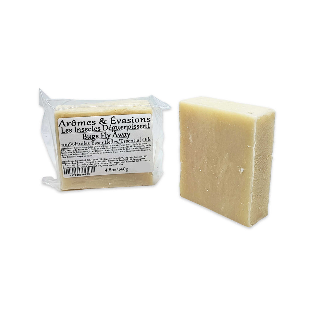 Shampoo Bar & Soap -2 in 1 -Cold Process -Bugs Fly Away Arômes & Évasions.