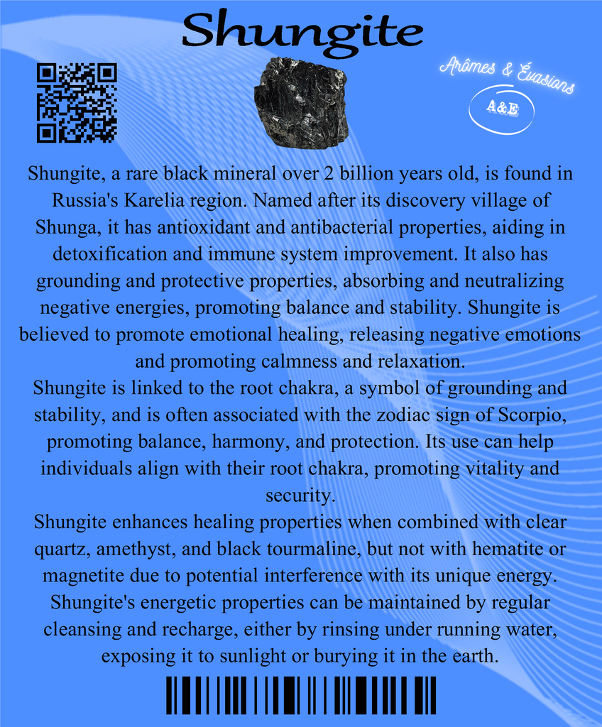 Descriptive Cards - Precious Stones & Crystals - Shungite