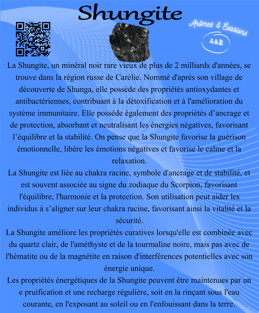 Descriptive Cards - Precious Stones & Crystals - Shungite