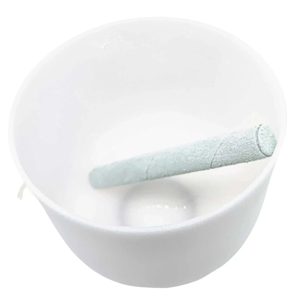 Crystal Singing Bowl -Frosted White -14" -C#4 Note 432Hz -Crystal Singing Bowl -Arômes & Évasions