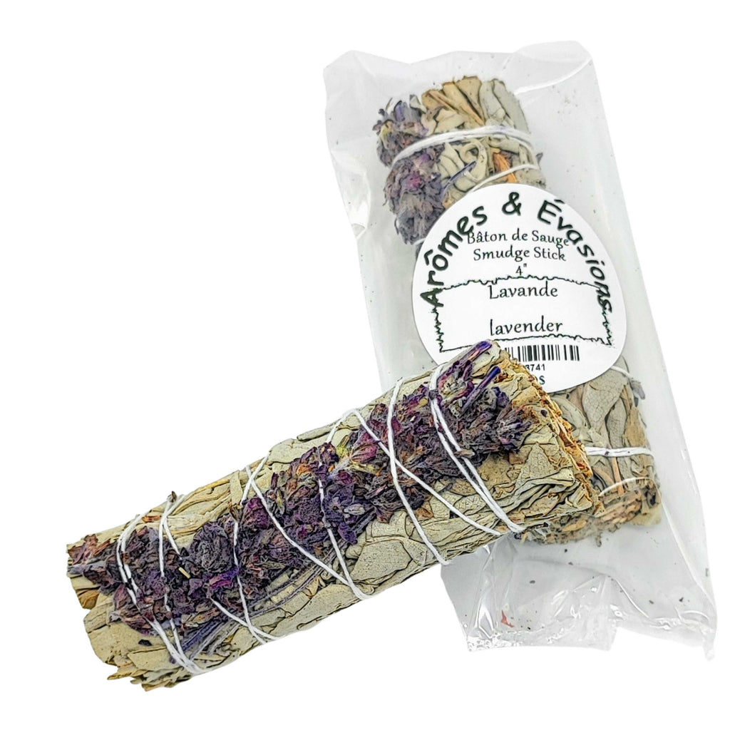 Smudging Incense Stick -Sage & Lavender -4'' -4'' -Aromes Evasions 
