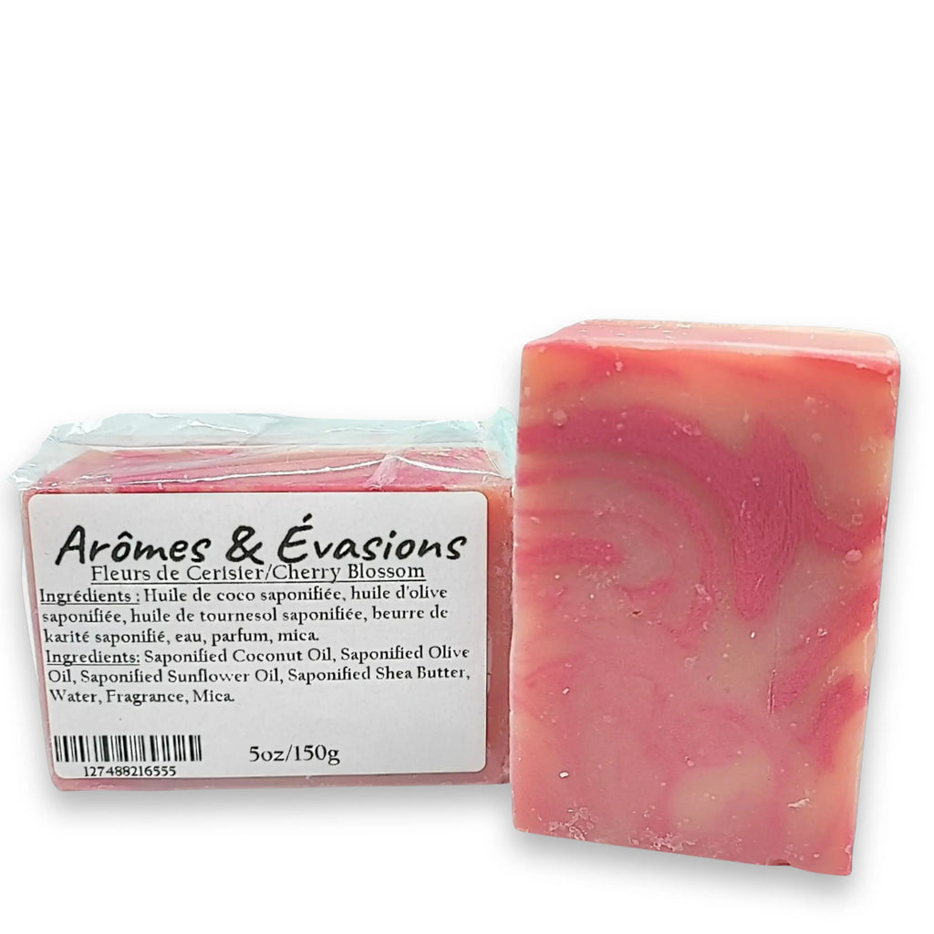 Soap Bar -Cold Process -Cherry Blossom -Floral Scent -Aromes Evasions 