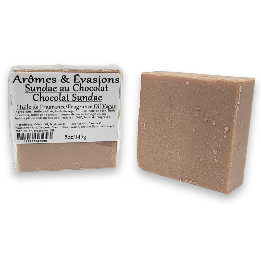 Soap Bar -Cold Process -Chocolat Sundae Arômes & Évasions.